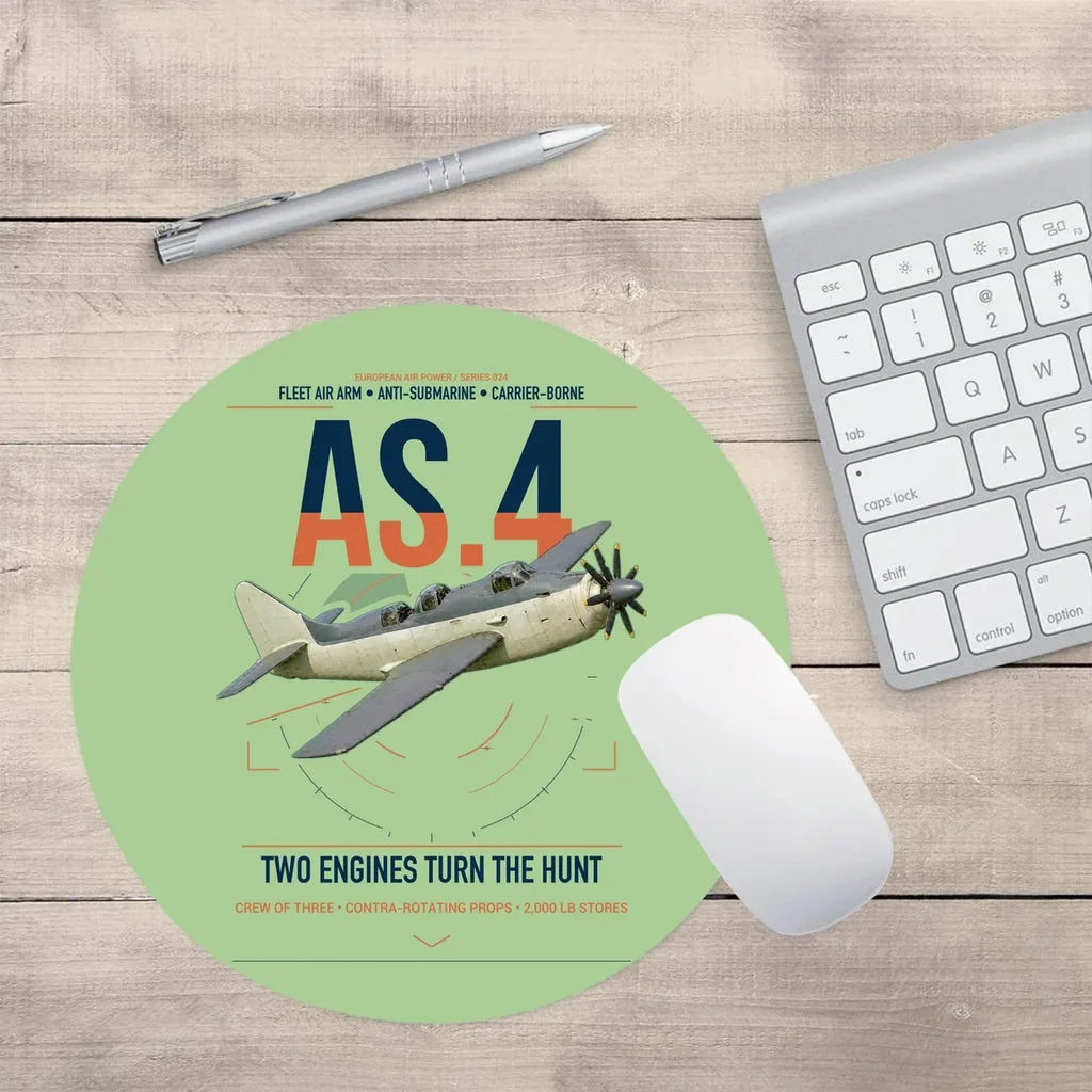 Fairey Gannet AS.4 design on light green round mouse pad