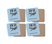 Thumbnail for de Havilland Mosquito FB VI design on light blue 4 pieces set coaster