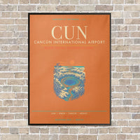 Thumbnail for Cancun International Airport CUN - Canvas Framed - Orange