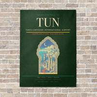 Thumbnail for Tunis-Carthage International Airport TUN vertical canvas print - no frame - dark green background