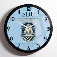 Thumbnail for Santos Dumont Airport (SDU) design on light blue framed wall clock