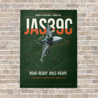 Thumbnail for Saab JAS 39C Gripen vertical canvas print - no frame - dark green background