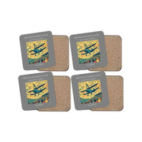 Thumbnail for The Wingwalker's Wave - Designed Coasters design on gray 4-pieces-set