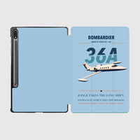 Thumbnail for Bombardier Learjet 36A design on light blue samsung tablet tablet case