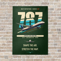 Thumbnail for Boeing 787-9 Dreamliner vertical canvas print - no frame - dark green background