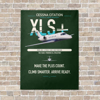 Thumbnail for Cessna Citation XLSPlus vertical canvas print - no frame - dark green background