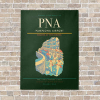 Thumbnail for Pamplona Airport PNA vertical canvas print - no frame - dark green background