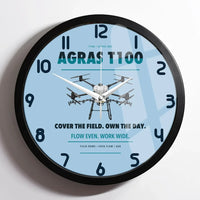 Thumbnail for DJI Agras T100 design on light blue framed wall clock