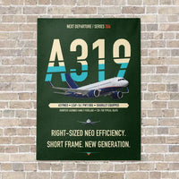 Thumbnail for Airbus A319neo vertical canvas print - no frame - dark green background