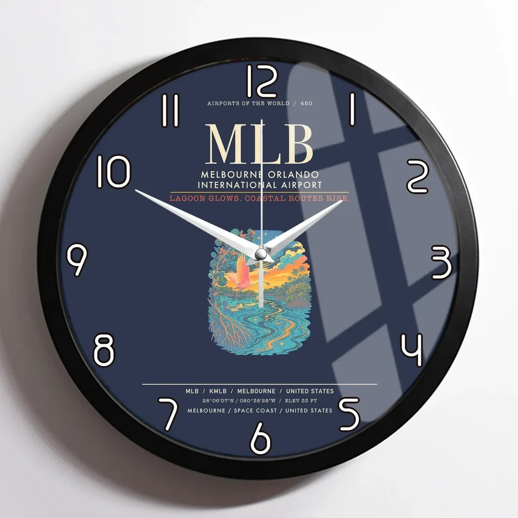 Melbourne Orlando International Airport MLB Wall-Clock Framed - Navy Blue
