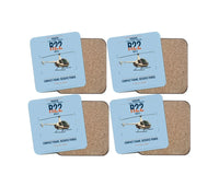 Thumbnail for Robinson R22 Beta II design on light blue 4 pieces set coaster