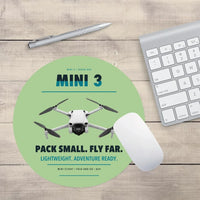 Thumbnail for DJI Mini 3 design on light green round mouse pad