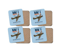 Thumbnail for Hawker Hurricane Mk I design on light blue 4 pieces set coaster