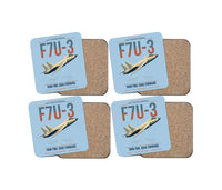 Thumbnail for F7U-3 Cutlass design on light blue 4 pieces set coaster