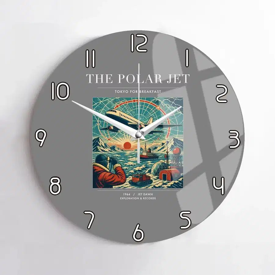 VINTAGE G4119 - The Polar Jet - Designed Wall Clocks design on gray no-frame