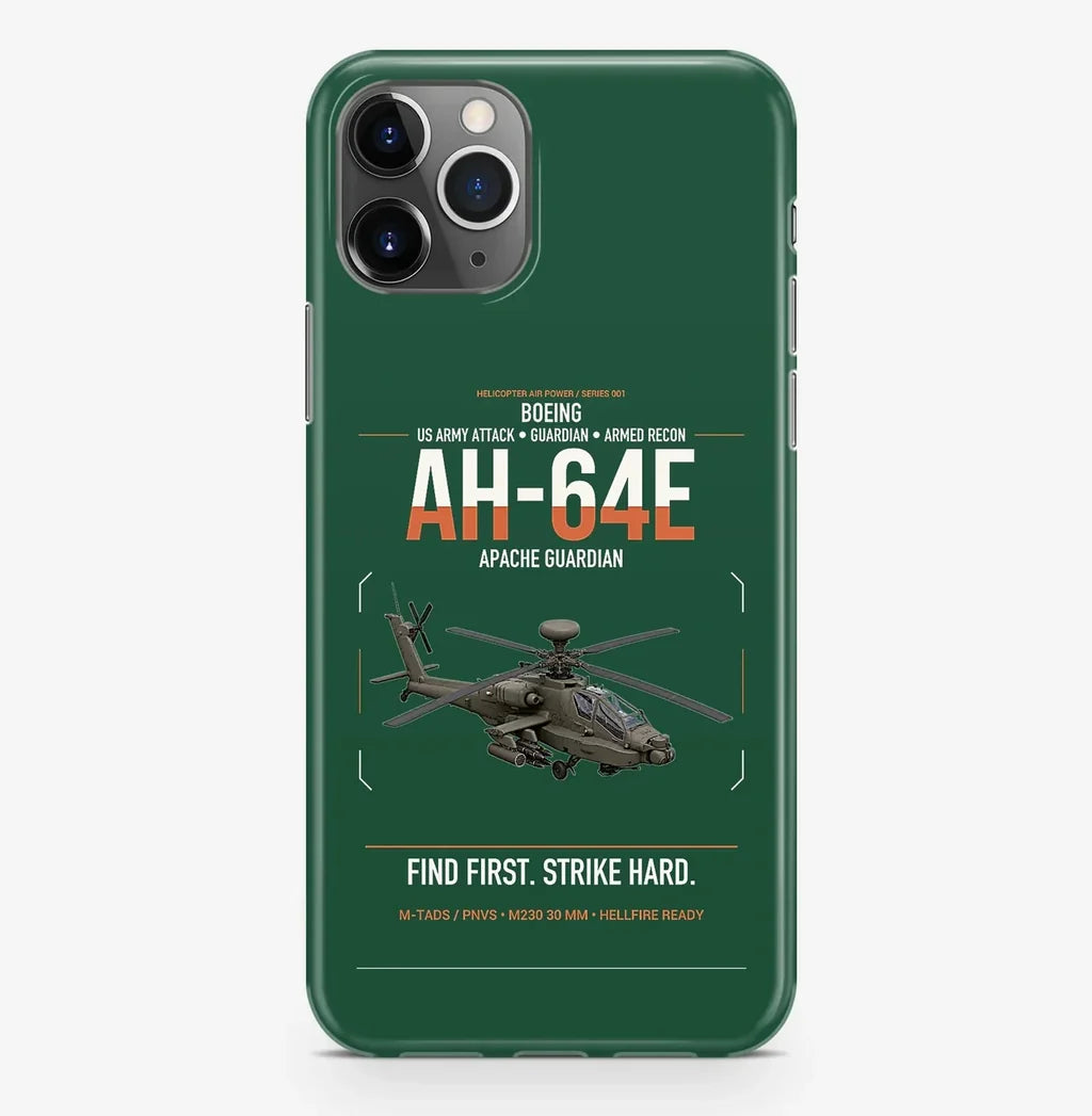 Boeing AH-64E Apache Guardian design on dark green magsafe iphone case, for iPhone Pro Max