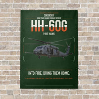 Thumbnail for Sikorsky HH-60G Pave Hawk vertical canvas print - no frame - dark green background