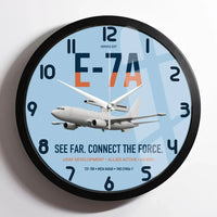 Thumbnail for E-7A Wedgetail design on light blue framed wall clock