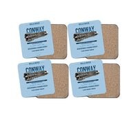Thumbnail for CONWAY design on light blue 4 pieces set coaster