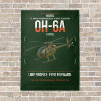 Thumbnail for Hughes OH-6A Cayuse vertical canvas print - no frame - dark green background