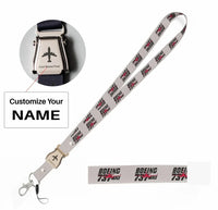 Thumbnail for Amazing 737 Max seat belt lanyard - light gray with name