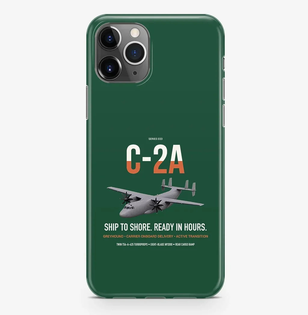 C-2A Greyhound design on dark green magsafe iphone case, for iPhone Pro Max