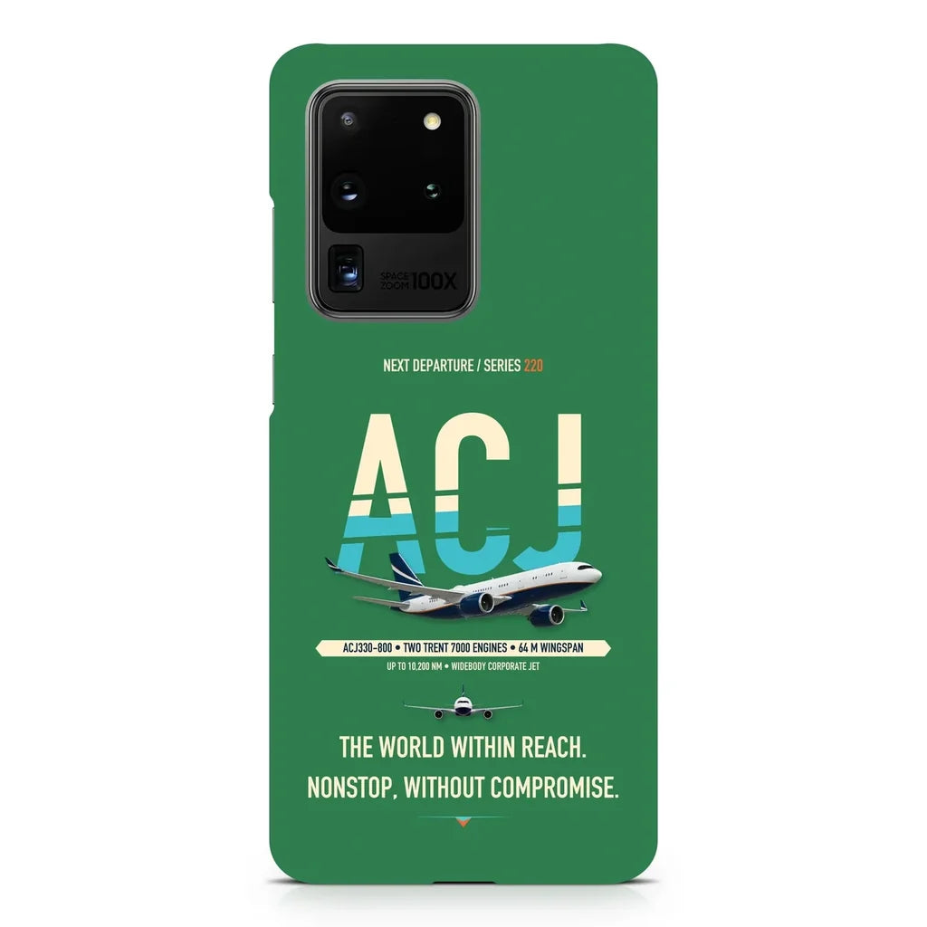 Airbus ACJ330neo / exact ACJ330-800 design on samsung case - green