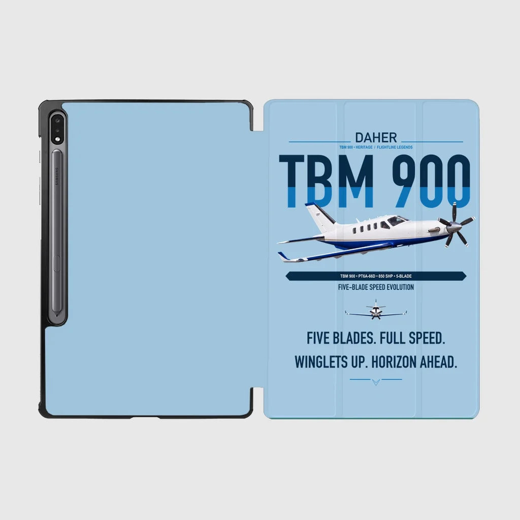 Daher TBM 900 design on light blue samsung tablet tablet case