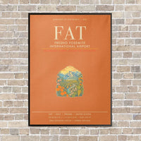 Thumbnail for Fresno Yosemite International Airport FAT - Canvas Framed - Orange