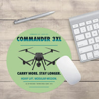 Thumbnail for Draganfly Commander 3XL design on light green round mouse pad