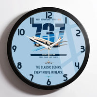 Thumbnail for Boeing 737-300 Classic design on light blue framed wall clock
