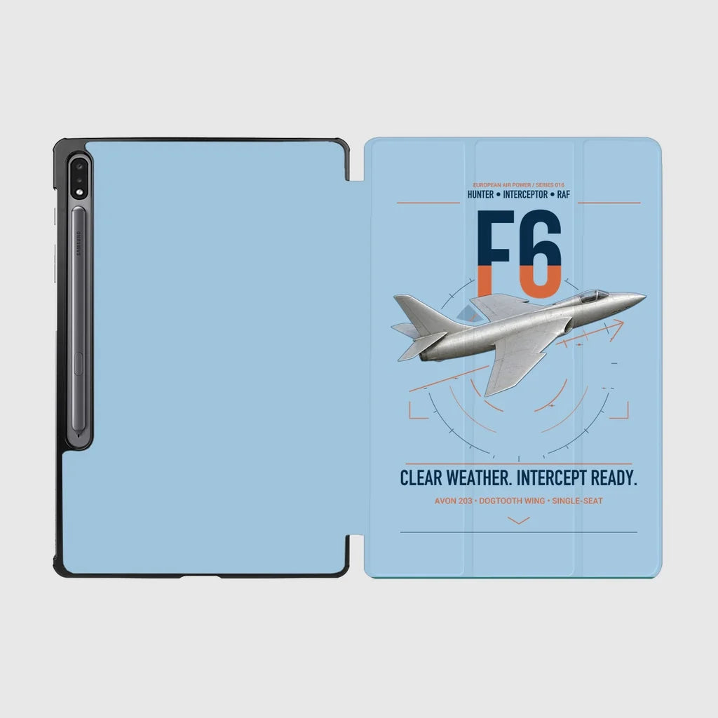 Hawker Hunter F6 design on light blue samsung tablet tablet case