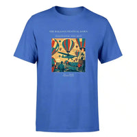 Thumbnail for VINTAGE G4394 - The Balloon Festival Dawn - Premium T-Shirt design on blue premium t shirt
