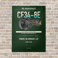 Thumbnail for CF34-8E vertical canvas print - no frame - dark green background