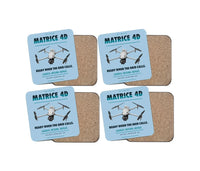 Thumbnail for DJI Matrice 4D design on light blue 4 pieces set coaster
