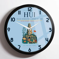 Thumbnail for Phu Bai International Airport (HUI) design on light blue framed wall clock