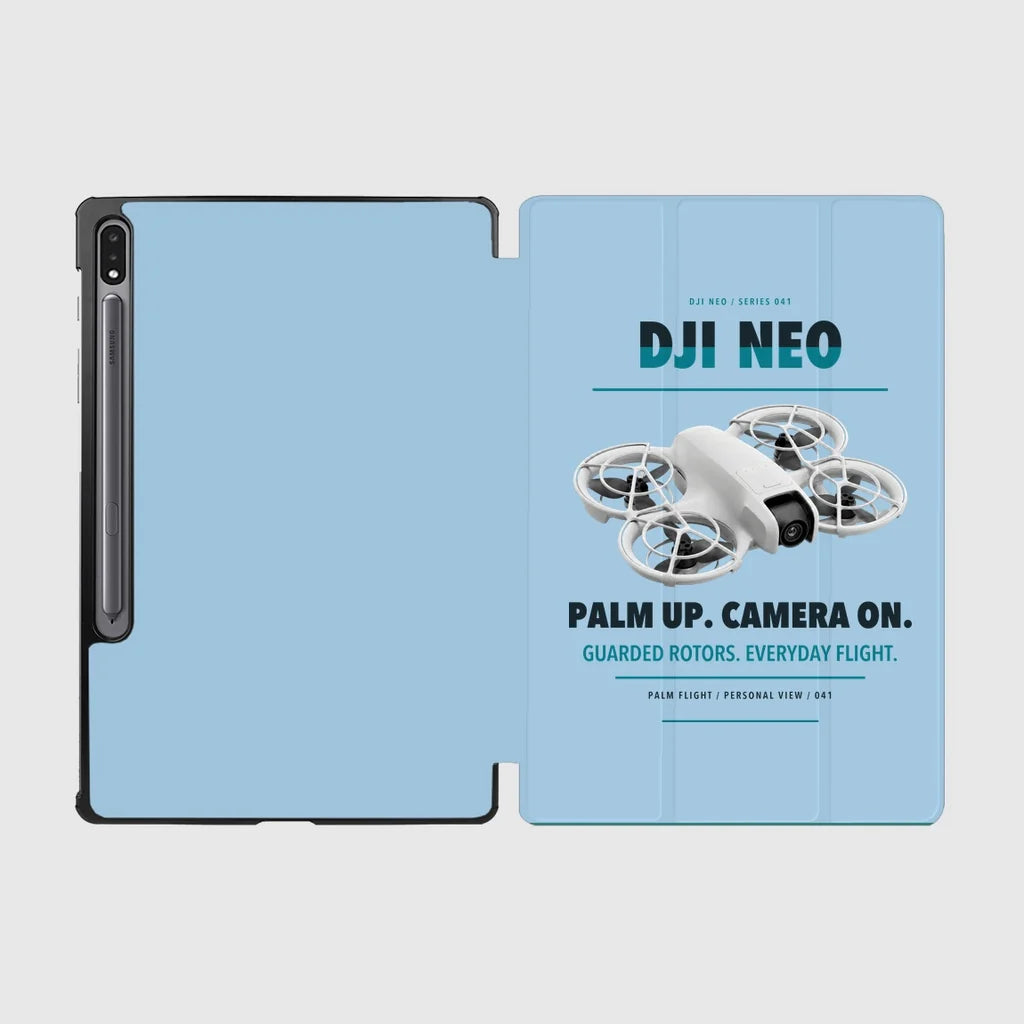 DJI Neo design on light blue samsung tablet tablet case
