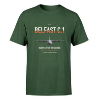 Thumbnail for Short Belfast C.1 design on dark green double-side t-shirt, single-side print
