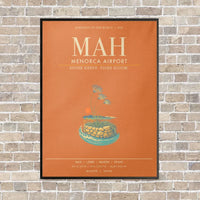 Thumbnail for Menorca Airport MAH - Canvas Framed - Orange