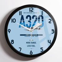 Thumbnail for Airbus A320neo design on light blue framed wall clock