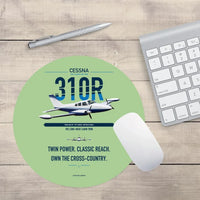 Thumbnail for Cessna 310R design on light green round mouse pad