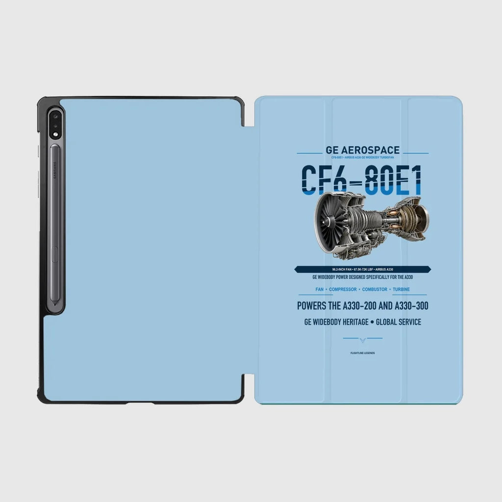 CF6-80E1 design on light blue samsung tablet tablet case