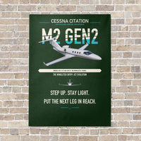 Thumbnail for Cessna Citation M2 Gen2 vertical canvas print - no frame - dark green background