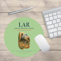 Thumbnail for Laramie Regional Airport (LAR) design on light green round mouse pad