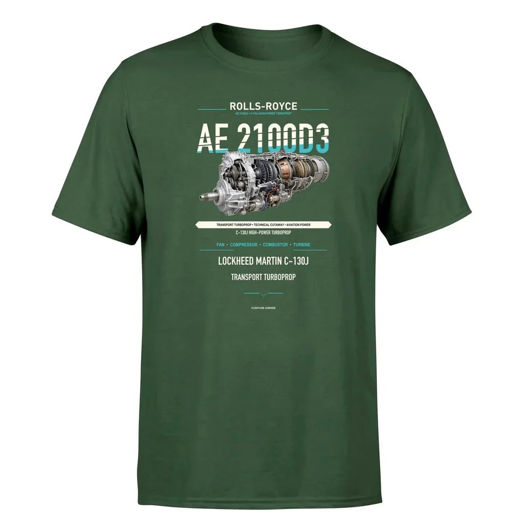 AE 2100D3 design on dark green single side