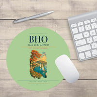 Thumbnail for Raja Bhoj Airport (BHO) design on light green round mouse pad