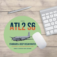 Thumbnail for Atlantique 2 Standard 6 design on light green round mouse pad