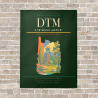 Thumbnail for Dortmund Airport DTM vertical canvas print - no frame - dark green background