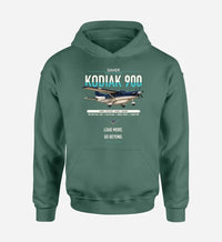Thumbnail for Daher Kodiak 900 design on green double-side hoodie, single-side print