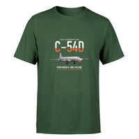 Thumbnail for C-54D Skymaster design on dark green double-side t-shirt, single-side print